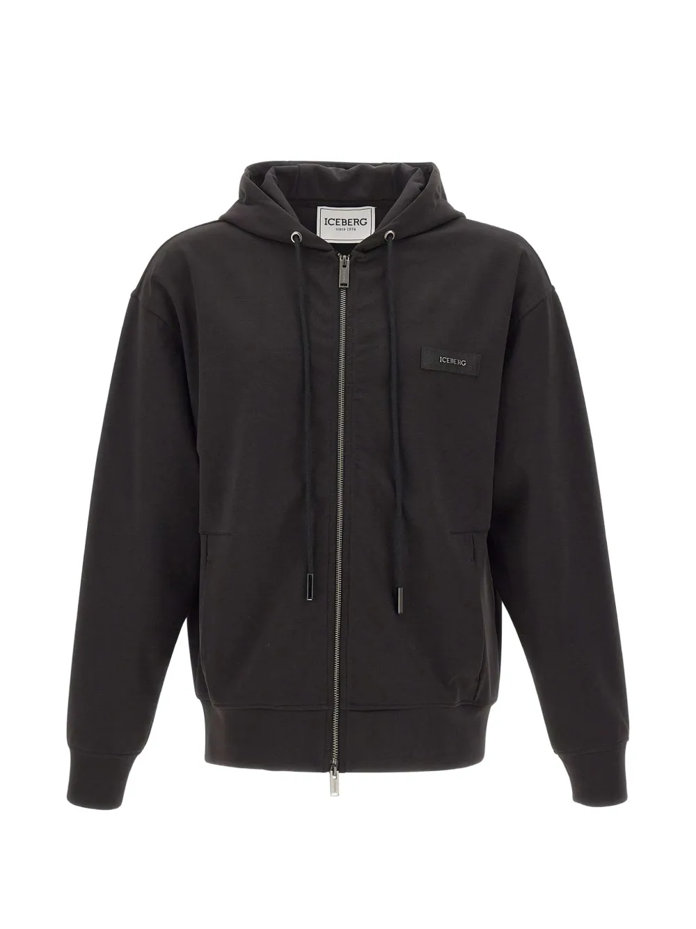 Iceberg logo-patch zip-up hoodie