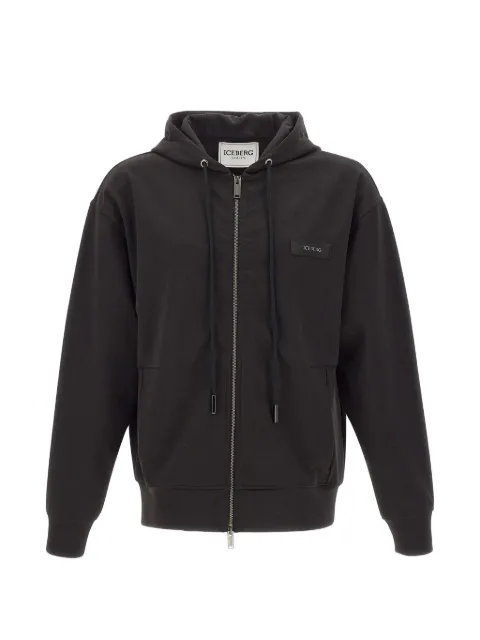 Iceberg logo-patch zip-up hoodie