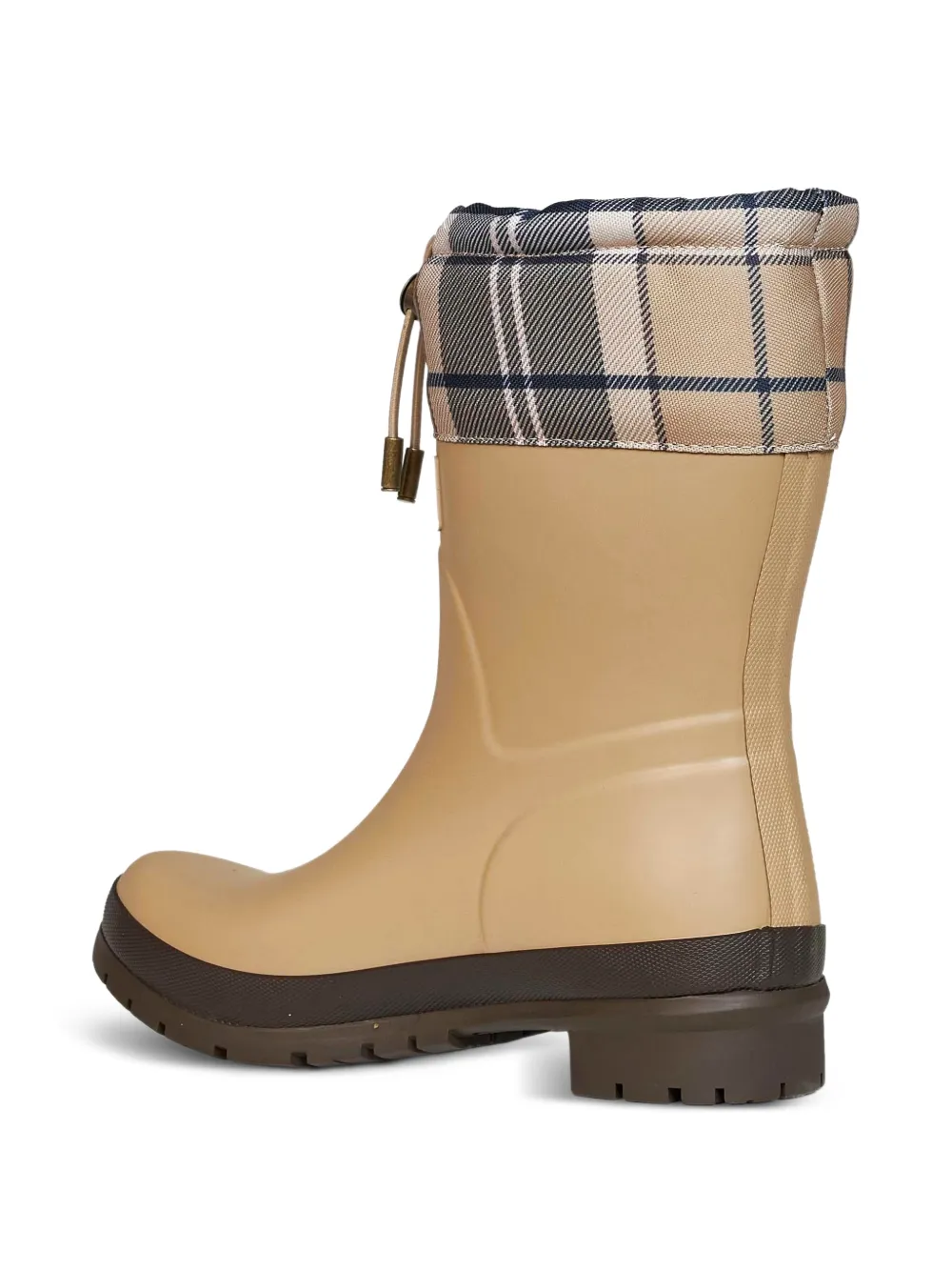 Barbour Mowbray tartan-panel drawstring boots Beige