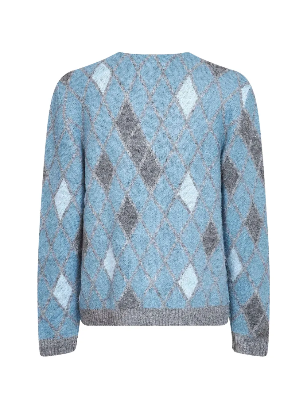 NN07 Chris gebreid vest met argyle-patroon en knopen Blauw