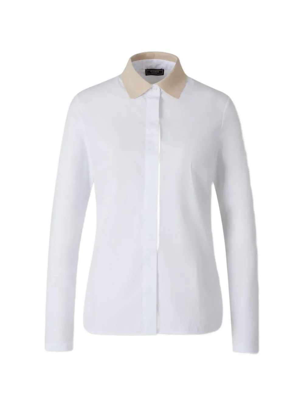 Peserico contrast-collar long-sleeve shirt