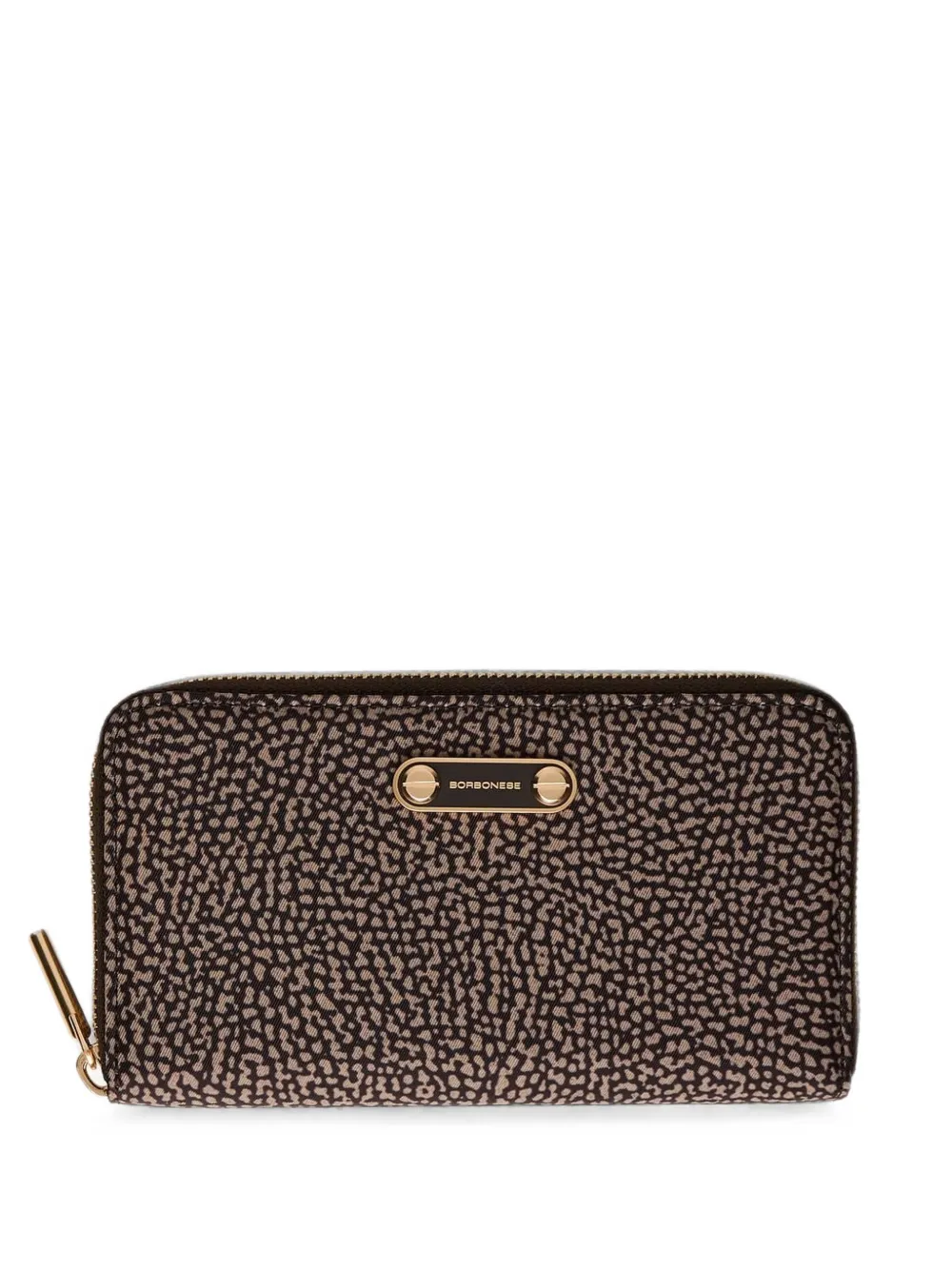 Borbonese Op-print Zip-around Wallet In Brown