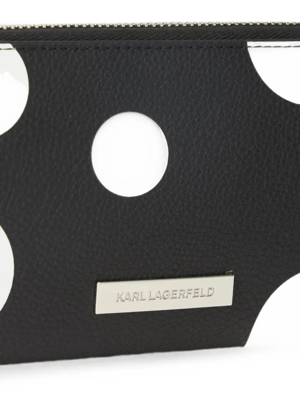 Karl Lagerfeld Ikon portemonnee van bewerkt leer Zwart
