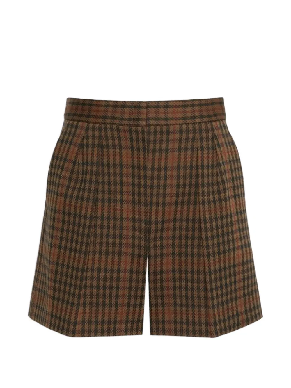 Max Mara Plaid-pattern Tailored Shorts In Brown