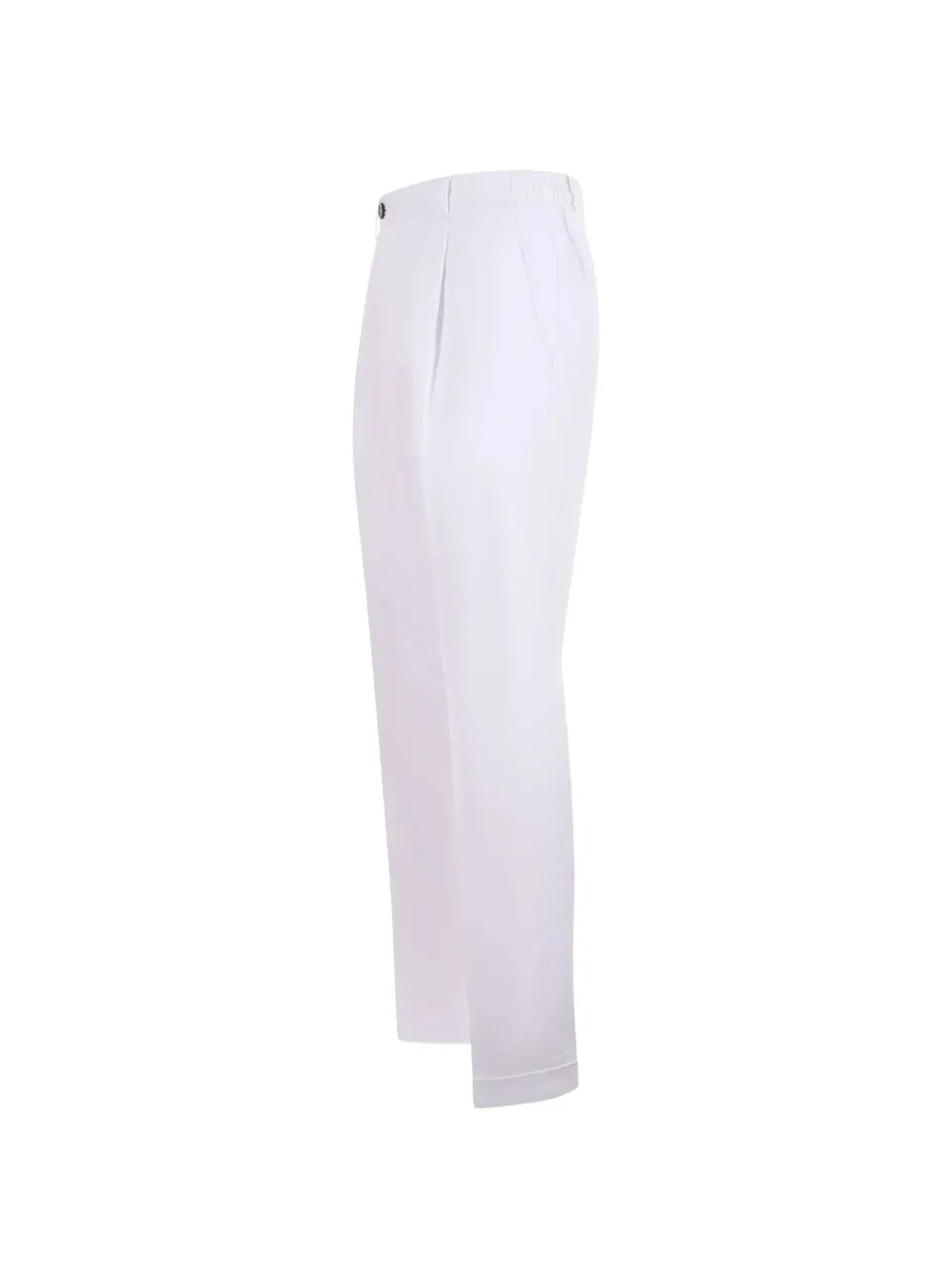 DEVORE Broek met geplooid detail en omgeslagen zoom Wit