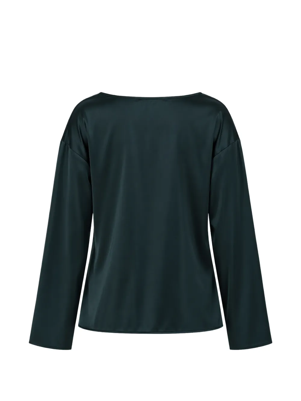 Emporio Armani Blouse met satijnen afwerking en lange mouwen Groen