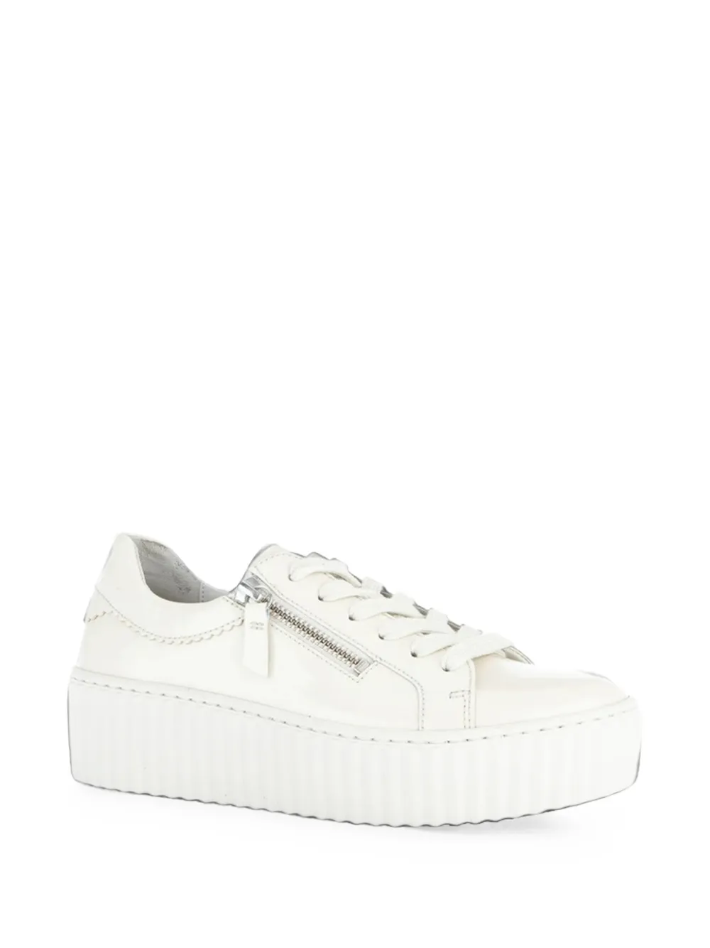Gabor Side-zip Low-top Sneakers In Weiss