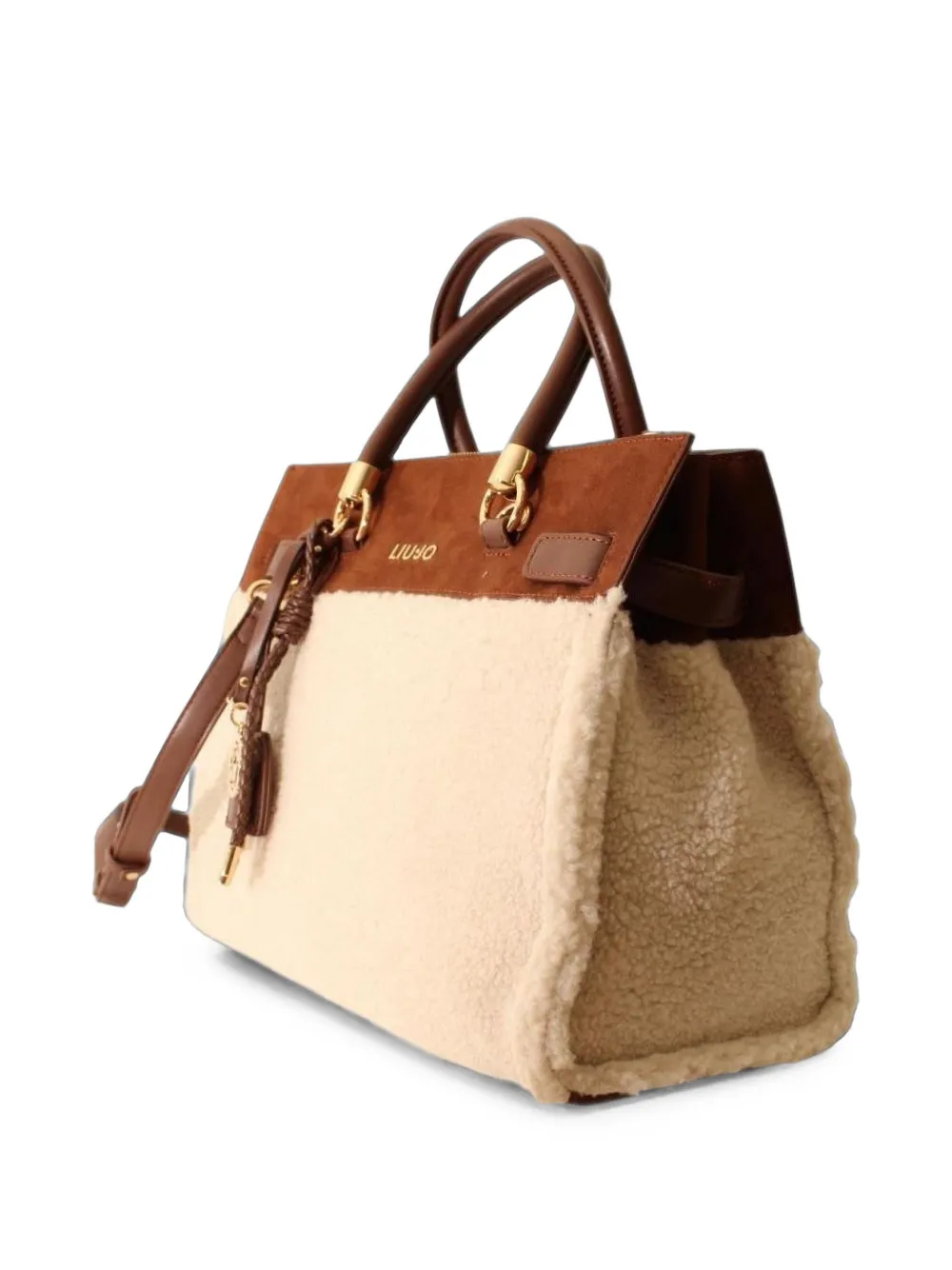 LIU JO Shopper met vlakken Beige