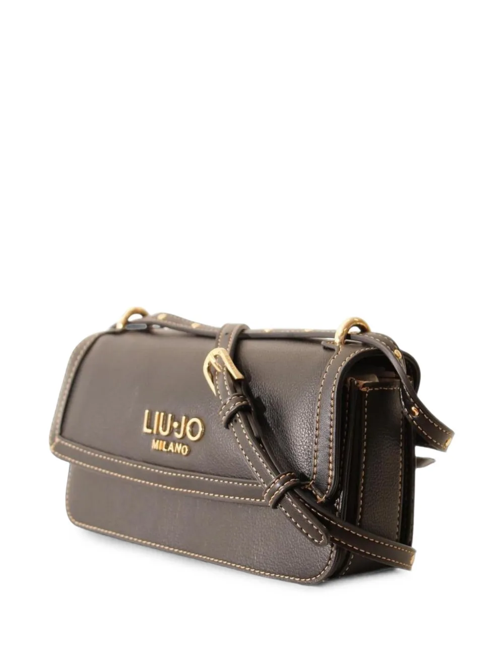 LIU JO Crossbodytas met logo-plakkaat en stiksels Zwart