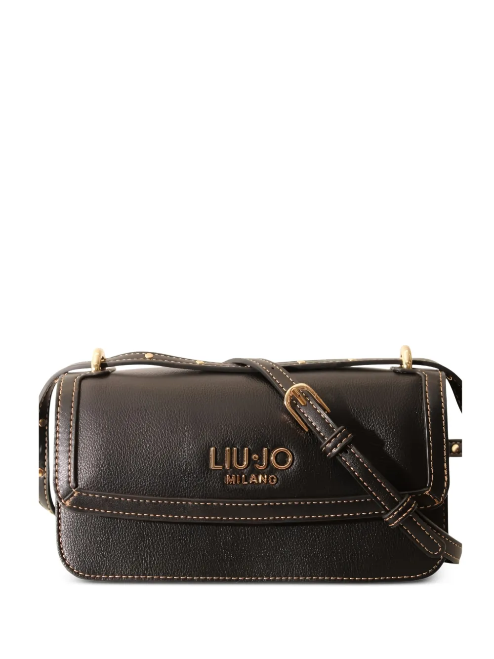 LIU JO logo-plaque topstitched crossbody bag