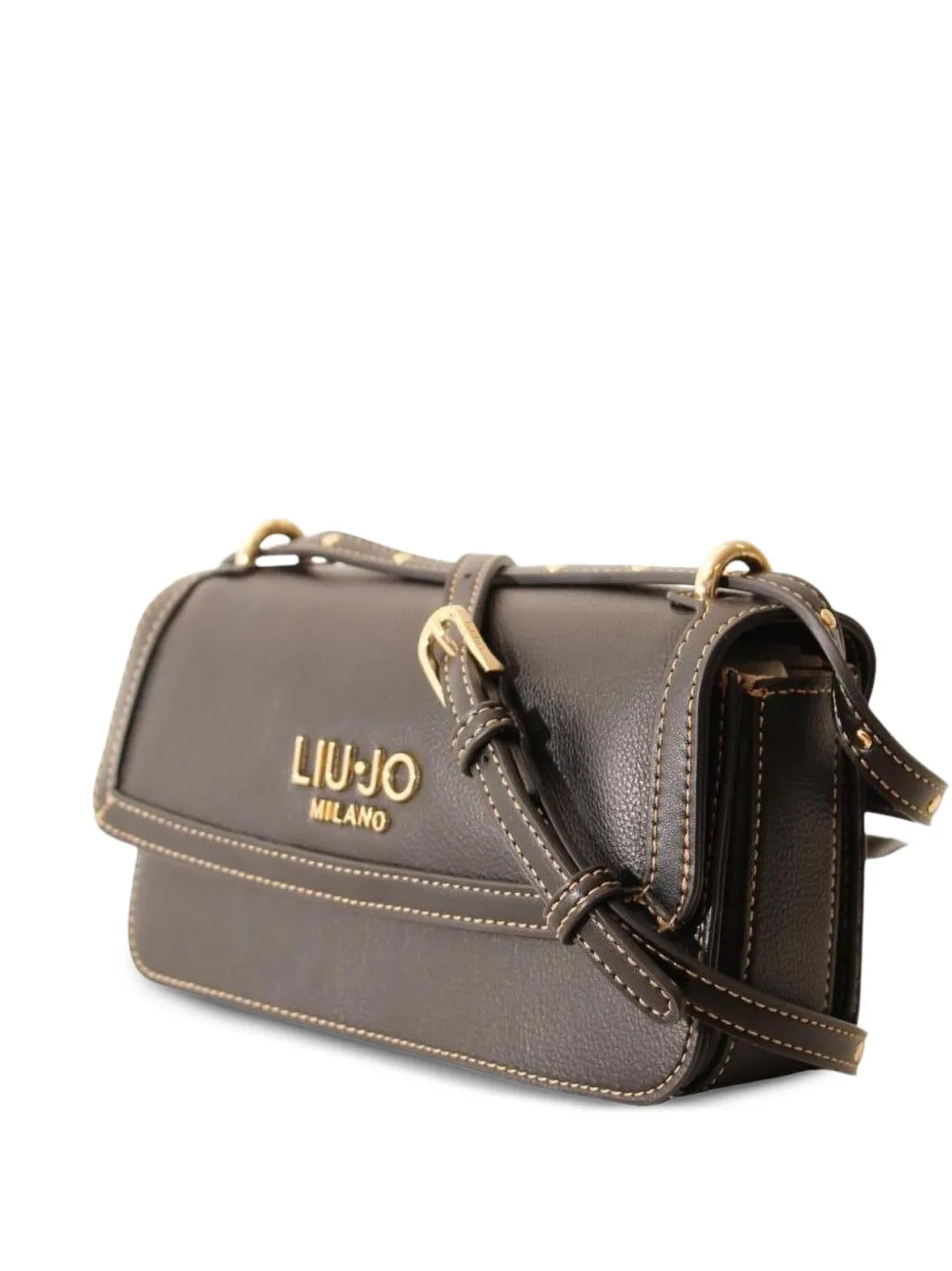 LIU JO logo-plaque topstitched crossbody bag