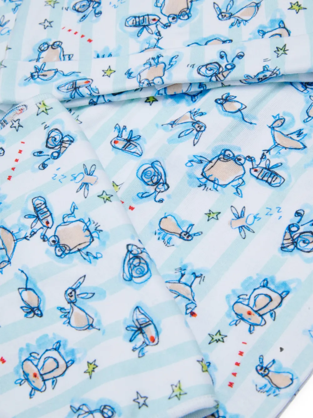 Marni Kids Lichtblauwe katoenen set voor pasgeborenen met print