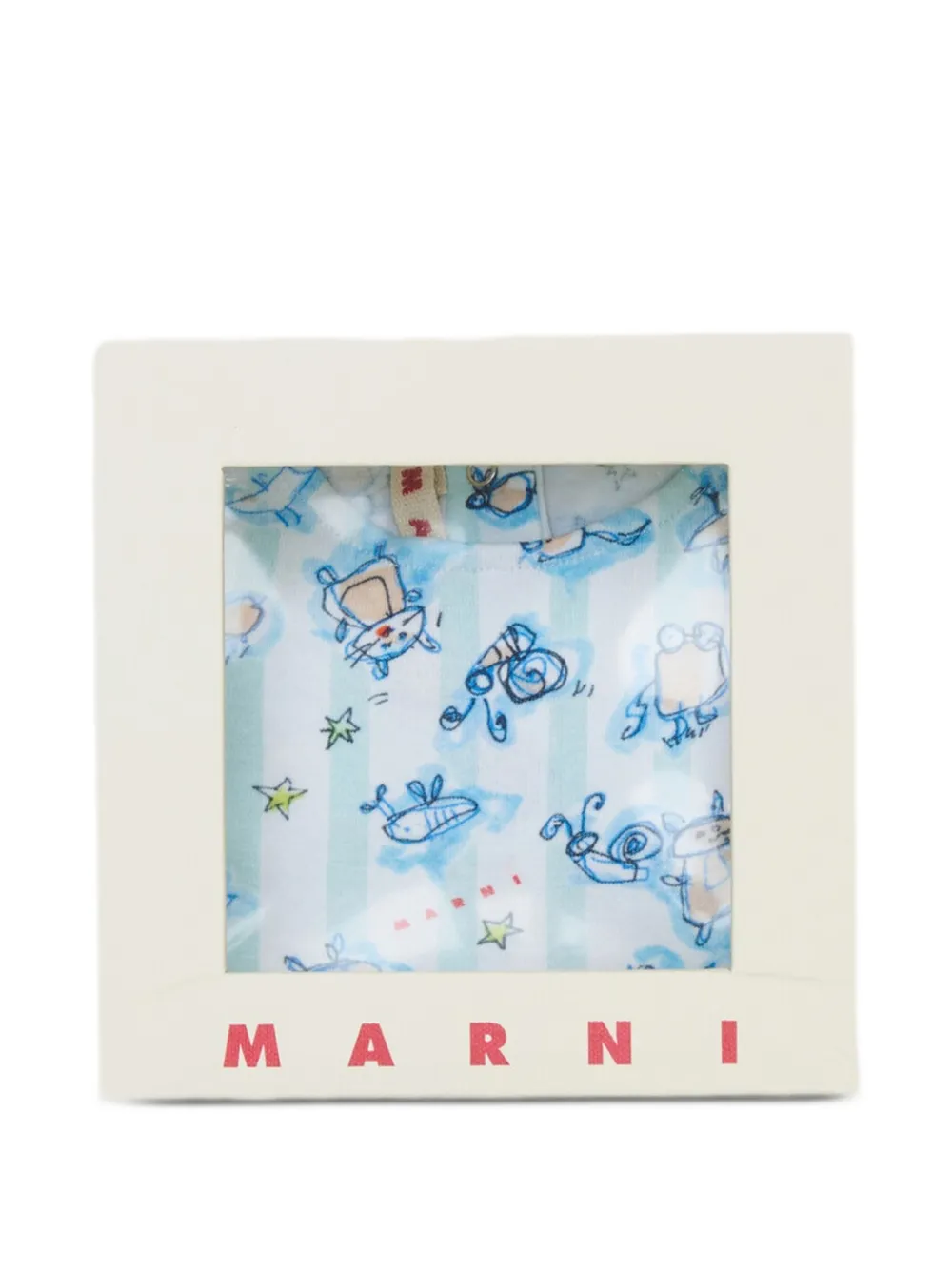 Marni Kids Lichtblauwe katoenen set voor pasgeborenen met print