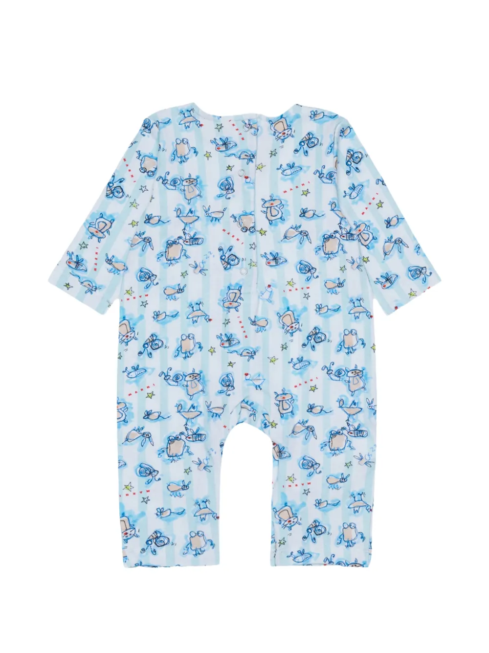 Marni Kids Lichtblauwe katoenen set voor pasgeborenen met print