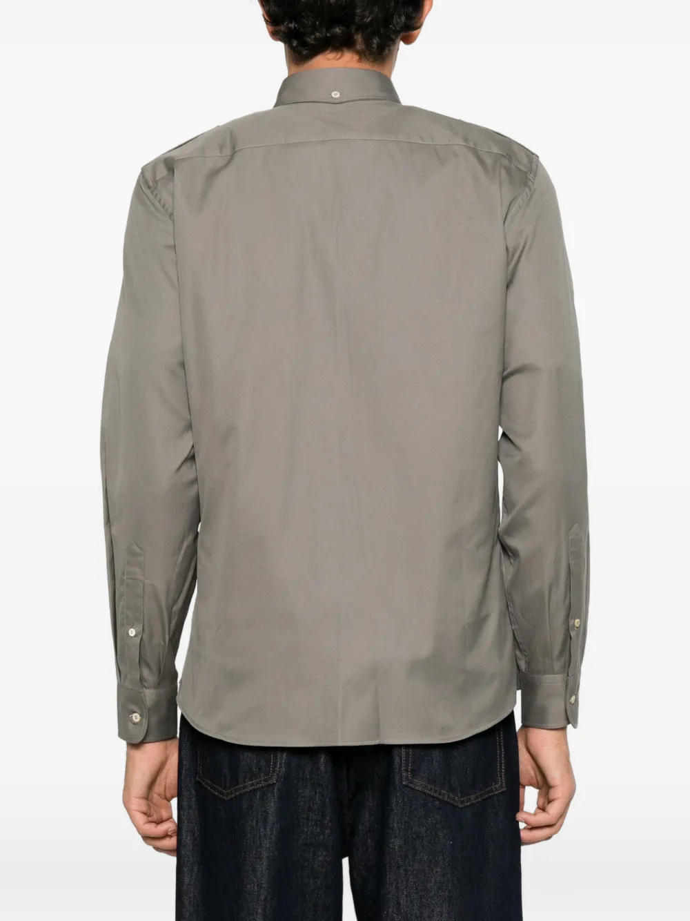 Brunello Cucinelli epaulette chest-pocket shirt Bruin
