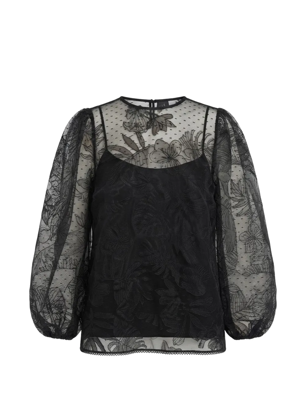 Gemy Maalouf embroidered puff-sleeve top