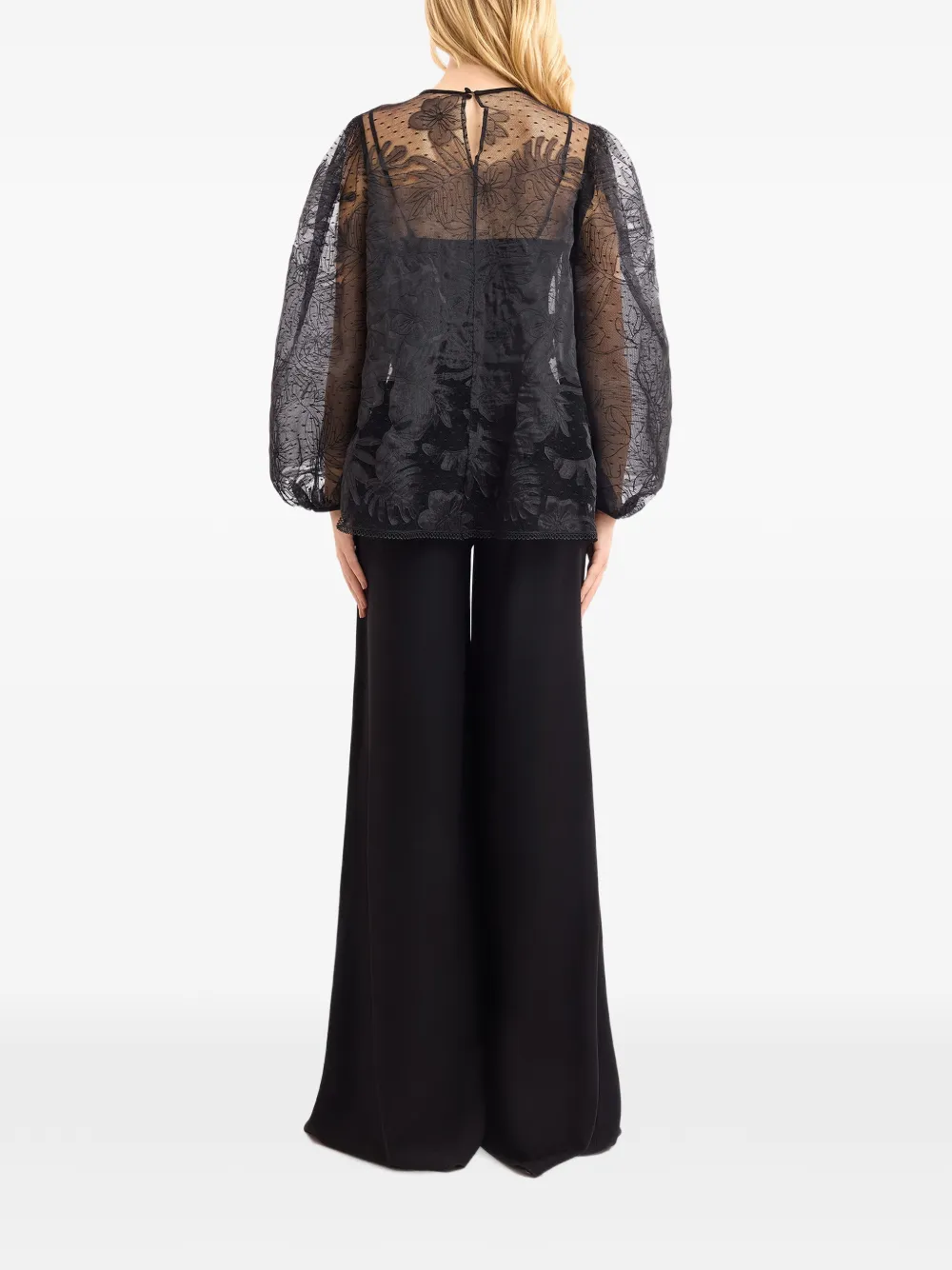 Gemy Maalouf Top met pofmouwen Zwart