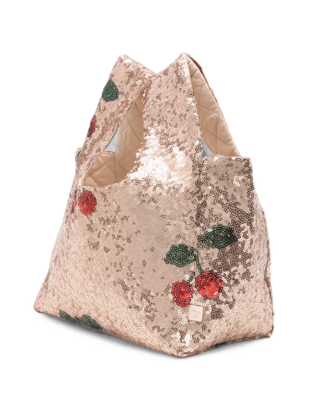 Konges Sløjd Starla shopper verfraaid met pailletten en kers Beige