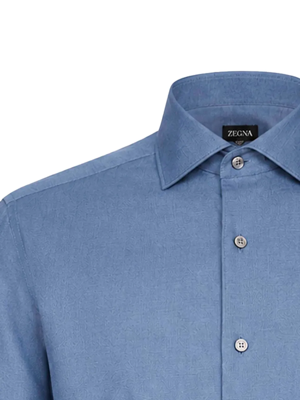 Zegna Overhemd met ronde zoom en semi-gespreide kraag Blauw