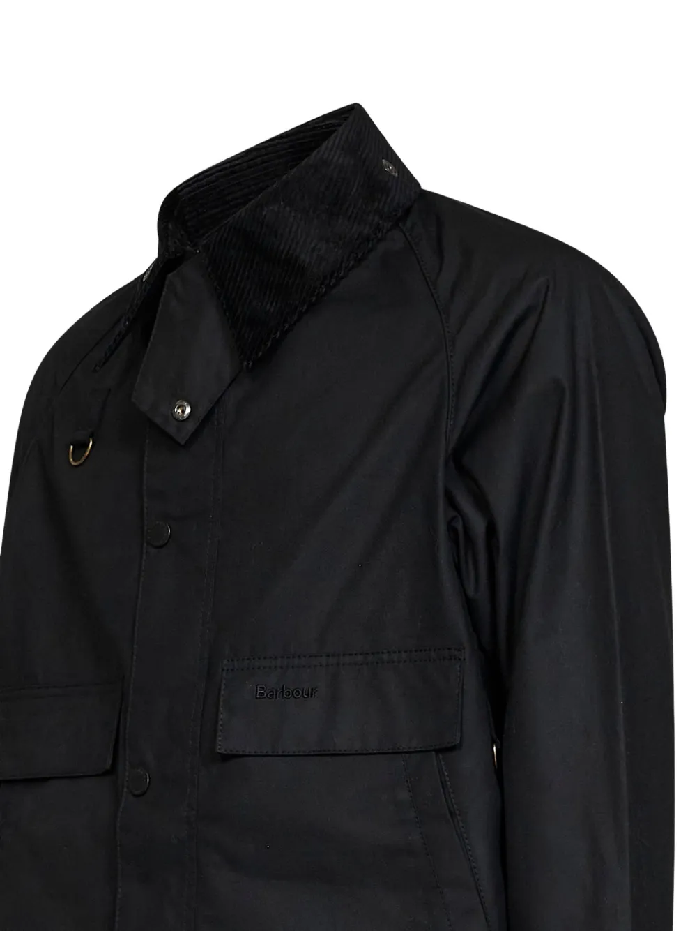 Barbour Spey jack met ribfluwelen kraag Zwart