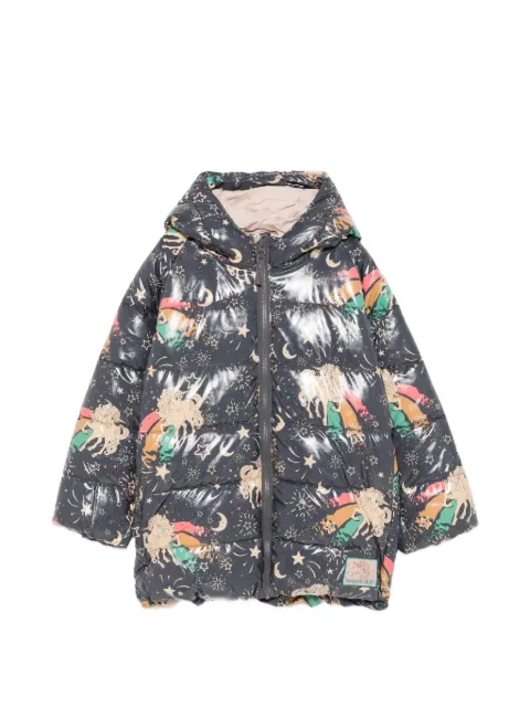 Konges Sløjd unicorn-print hooded puffer jacket