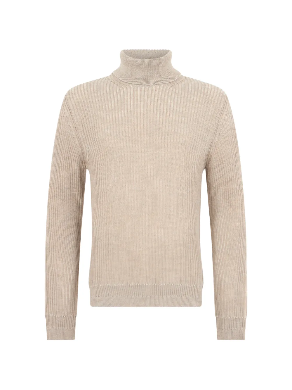 Slowear Ribbed Virgin Wool Rollneck Sweater In Neutral