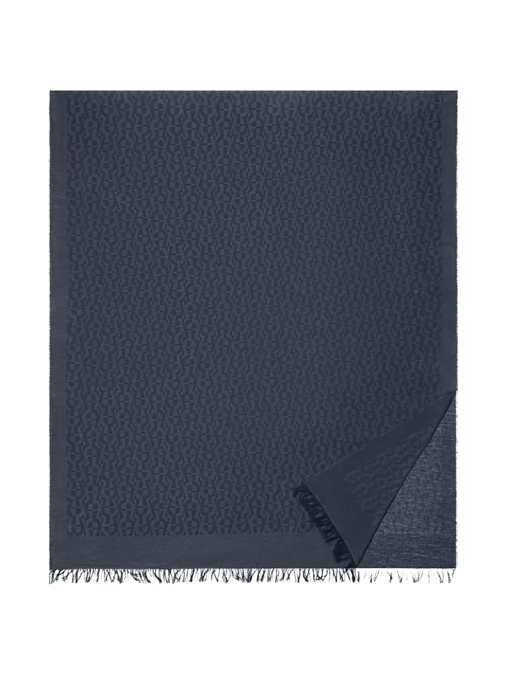 AIGNER Sjaal met jacquard-logo en franje Blauw