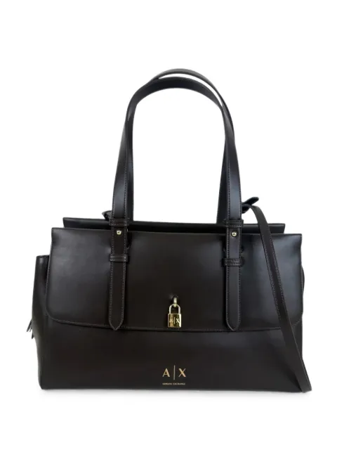 Armani Exchange padlock-detail logo-print tote bag