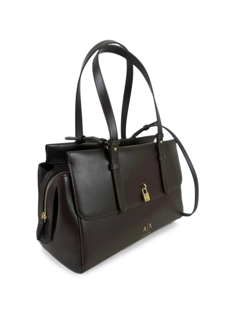 Armani Exchange Shopper met hangslotdetail en logo-print Bruin