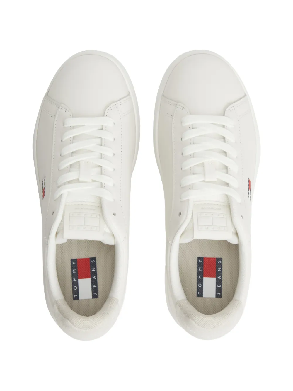 Tommy Hilfiger logo-patch leather sneakers Wit