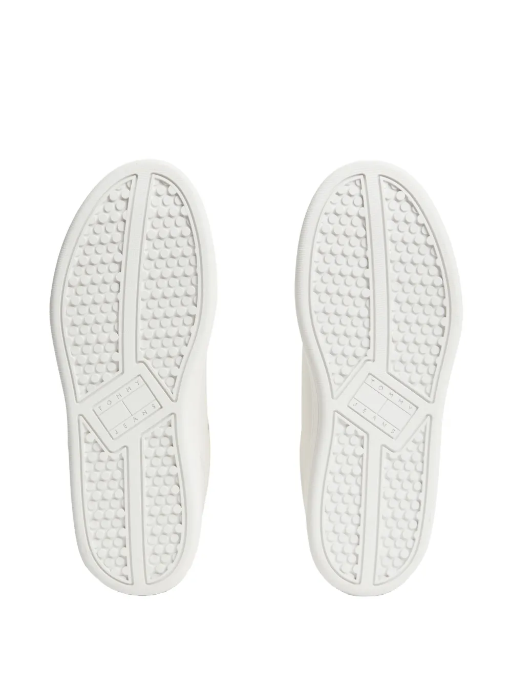 Tommy Hilfiger logo-patch leather sneakers Wit