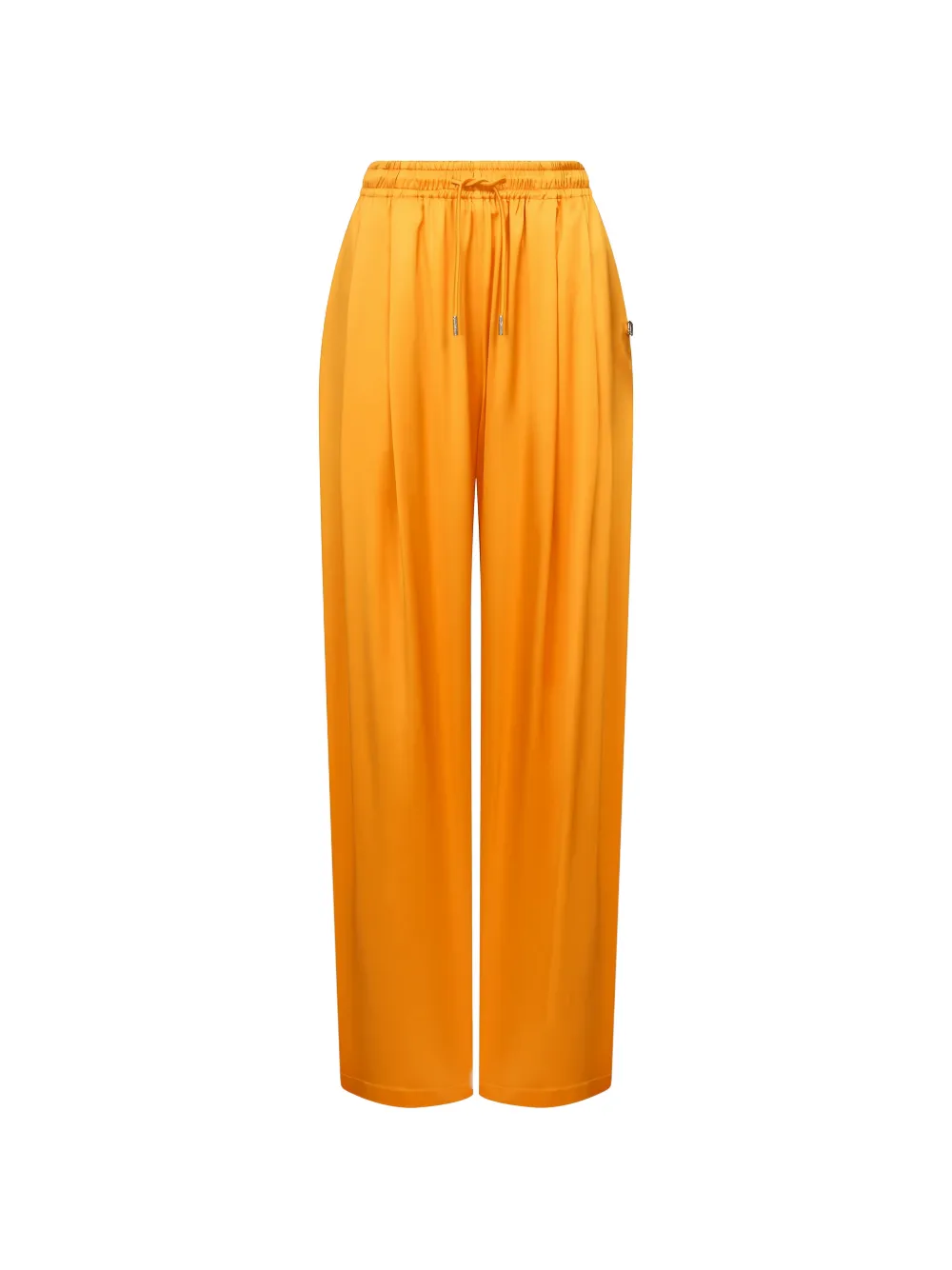 Danamè Elasticated Pleat-detail Trousers In Orange