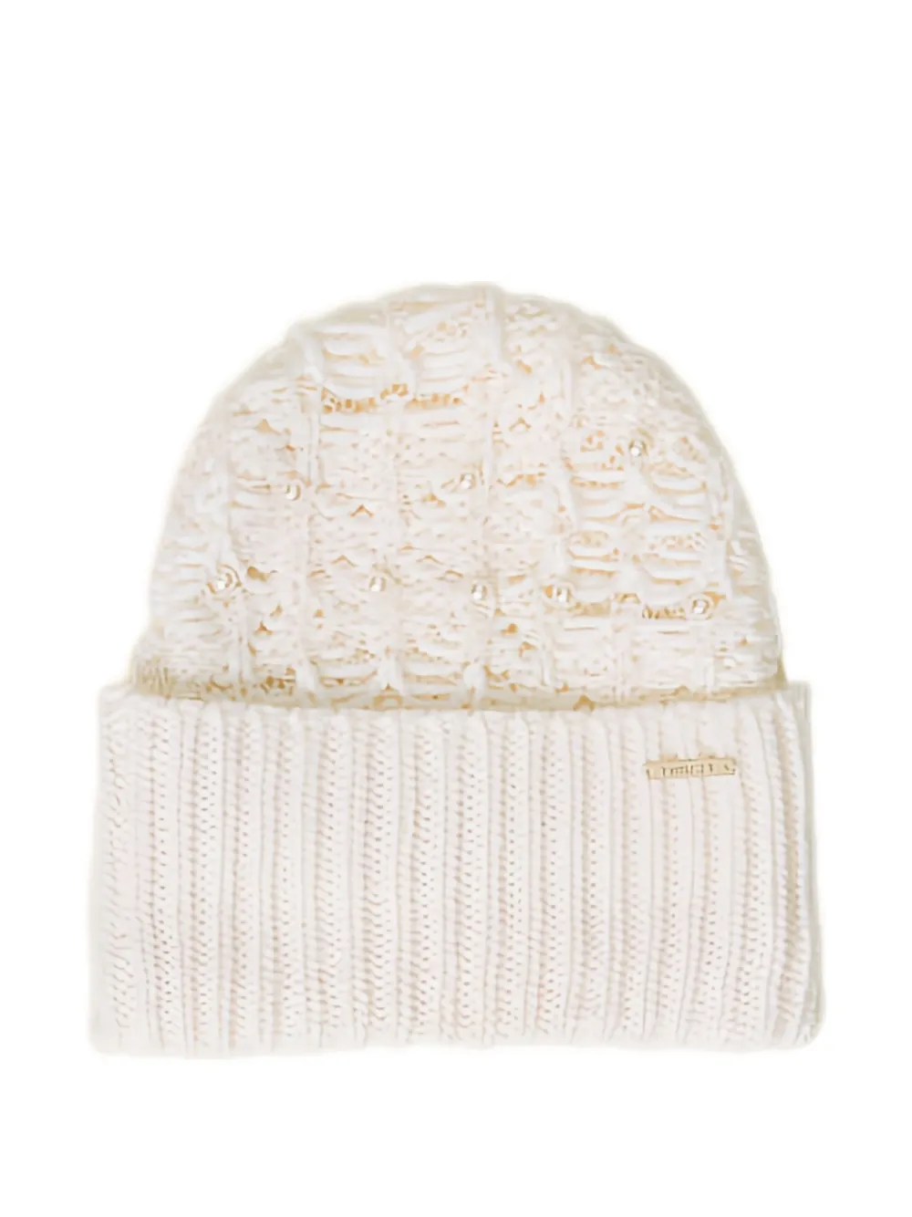TWINSET bonnet en maille à perles - Tons neutres TWINSET bonnet en maille à perles - Tons neutres
