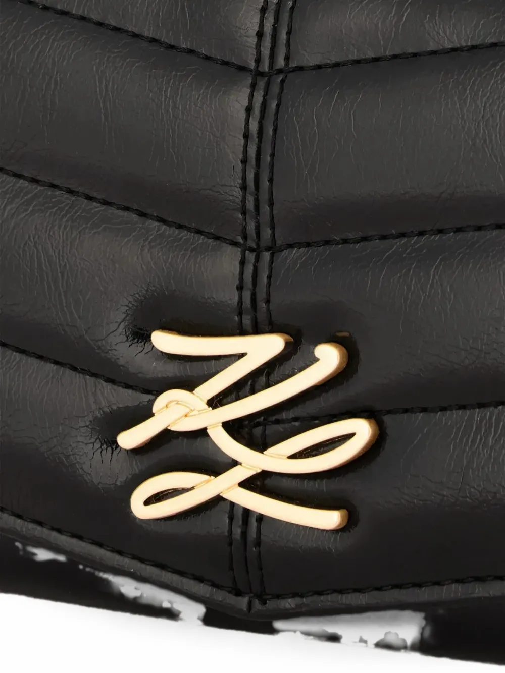 Karl Lagerfeld K Autograph gewatteerde portemonnee Zwart