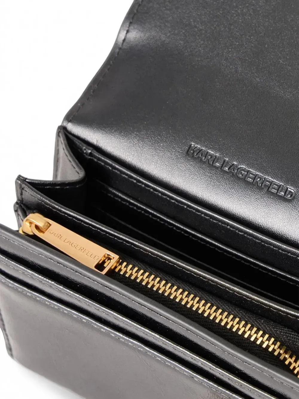 Karl Lagerfeld K Autograph gewatteerde portemonnee Zwart