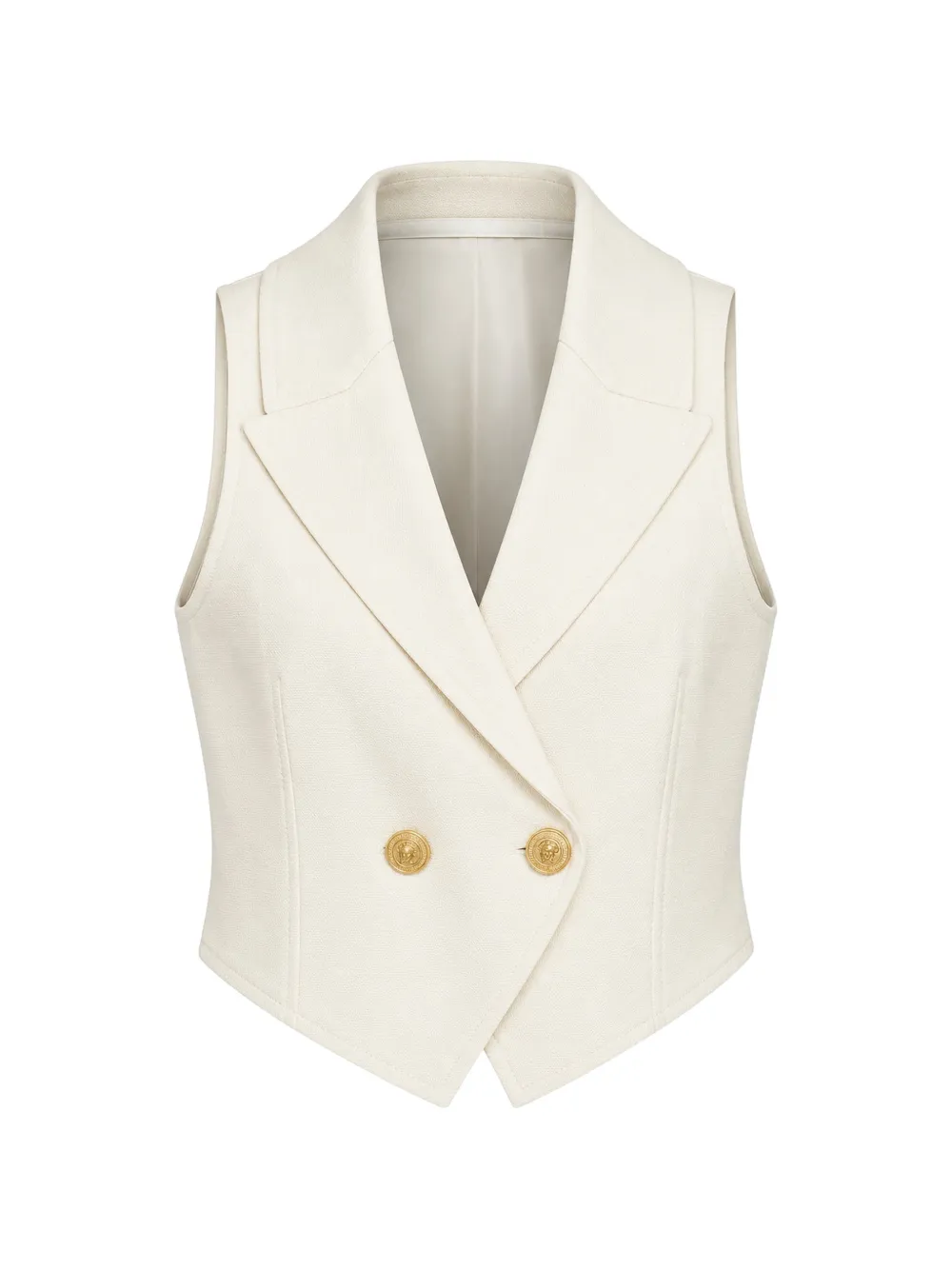 L'Agence Zadie gilet met dubbele rij knopen Beige
