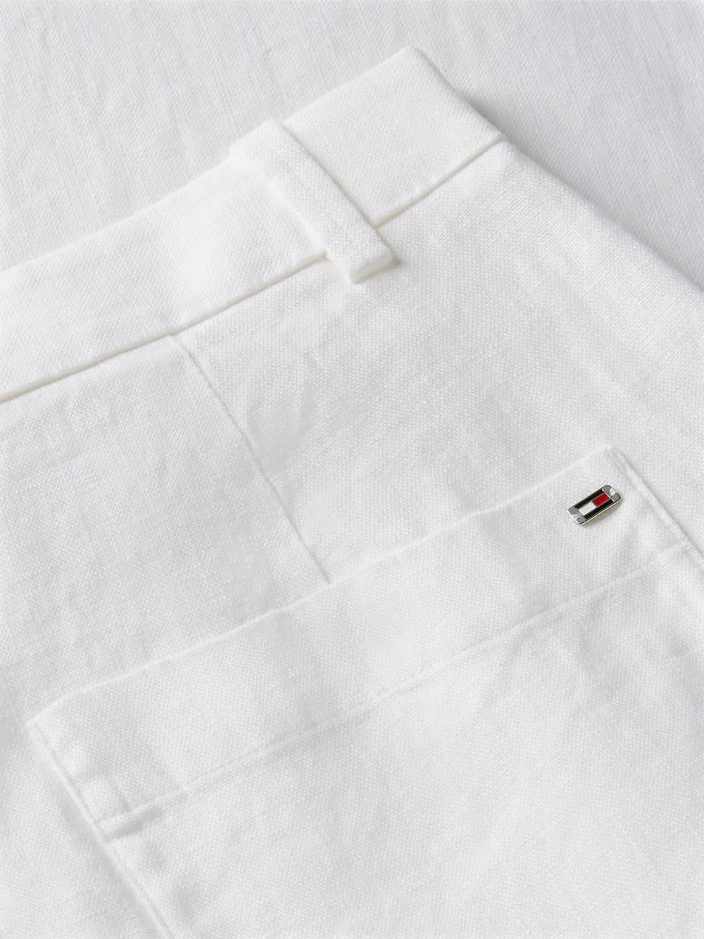 Tommy Hilfiger Pantalon met wijde pijpen Wit