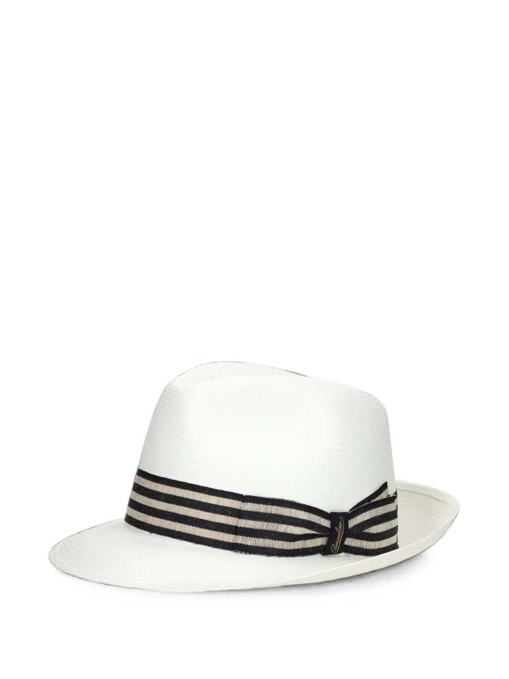 Borsalino Federico Panama hoed met gestreepte afwerking Wit