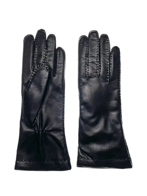 LORENZETTI Restelli tonal-stitching leather gloves