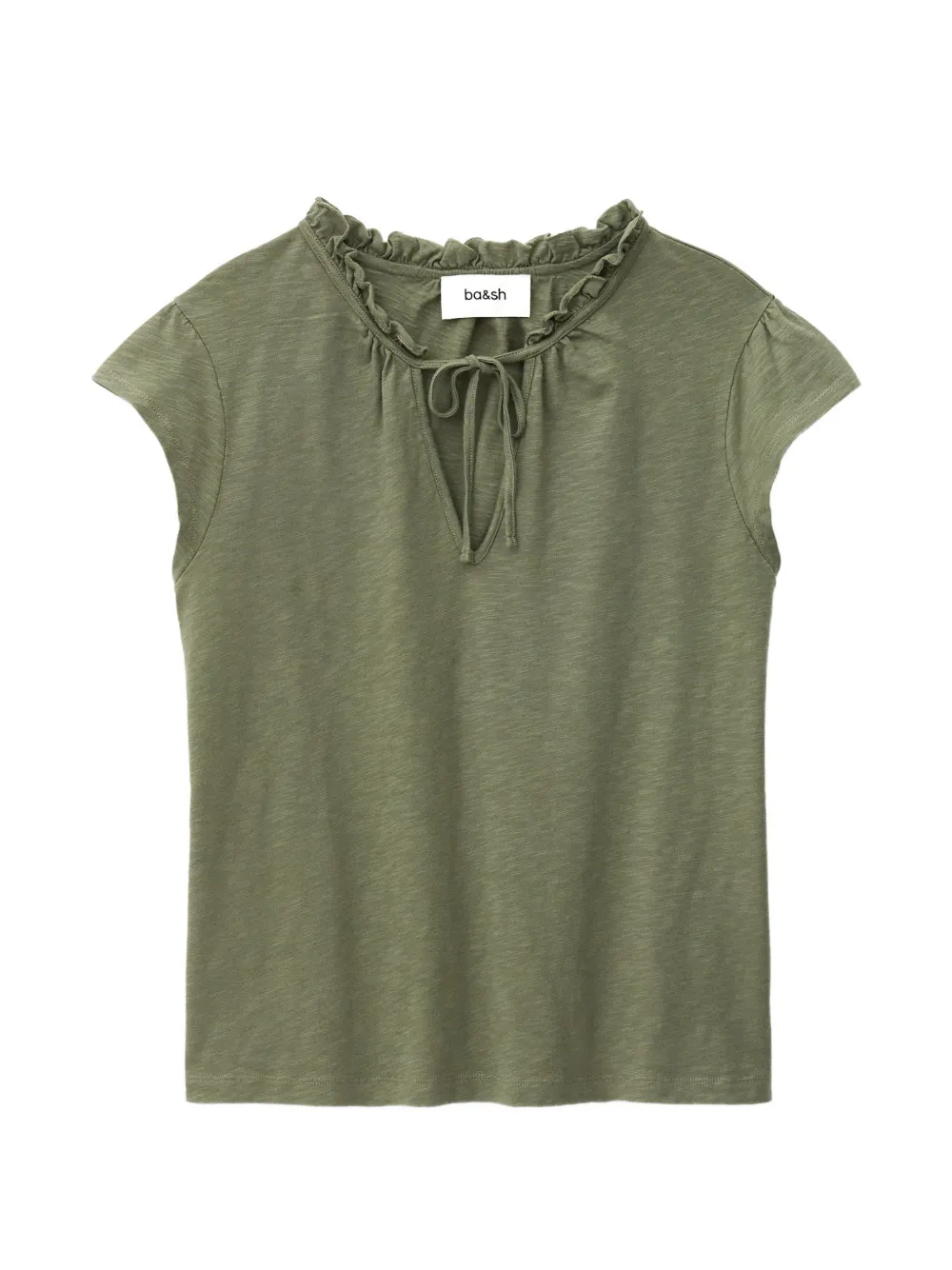 Ba&Sh Very ruffled-trim slub T-shirt