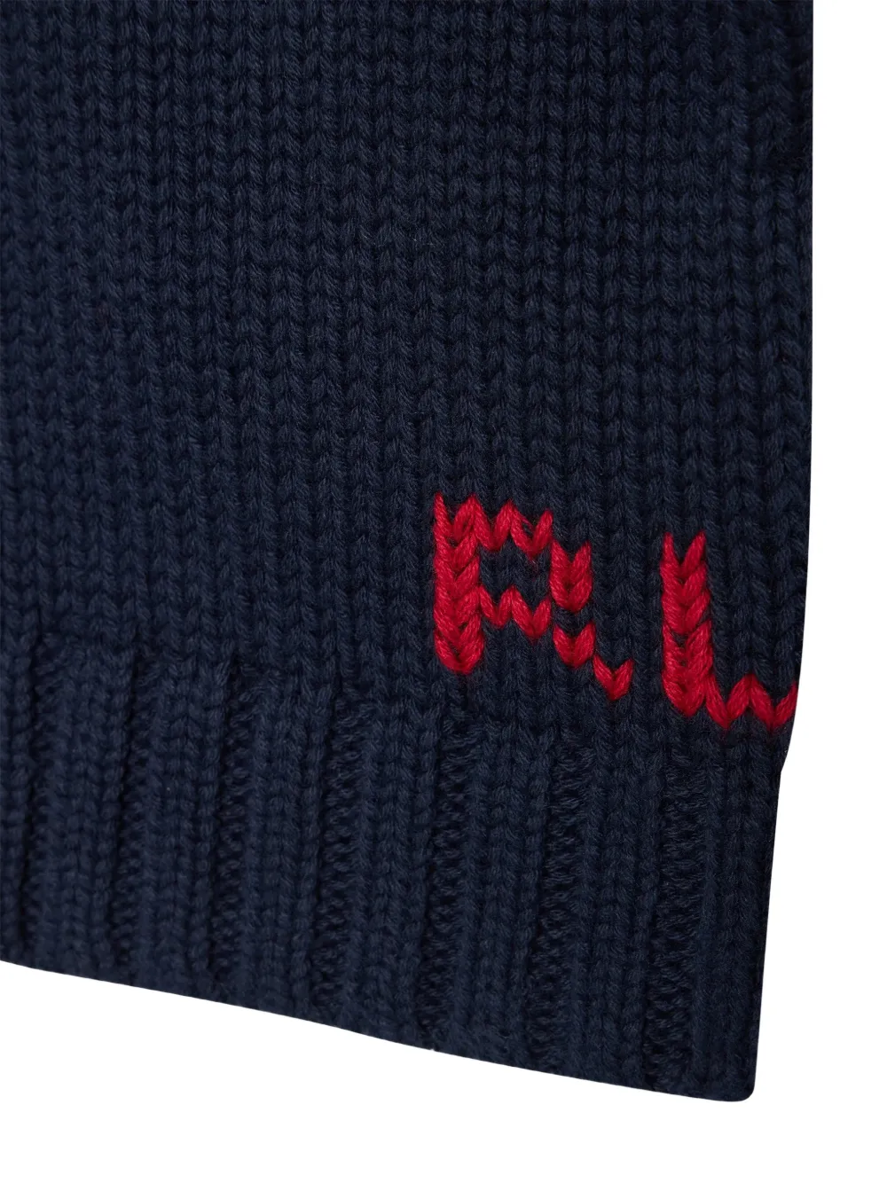 POLO RALPH LAUREN KIDS Trui met knoopsluiting op de schouder en vlag-intarsia Blauw