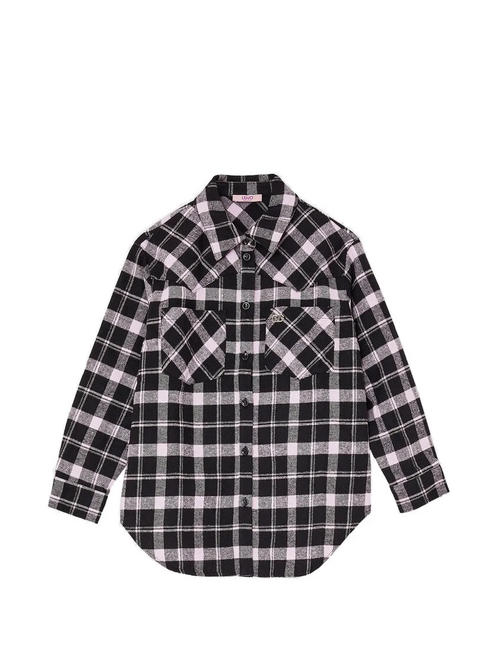 Liu Jo Kids Geruit shirt Zwart