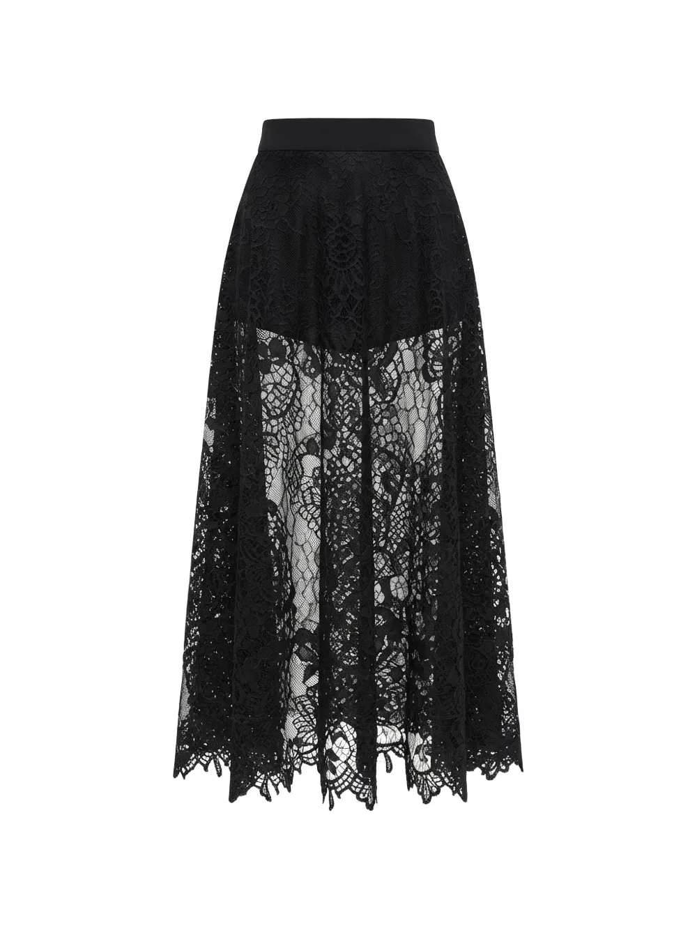 Gemy Maalouf lace-overlay skirt