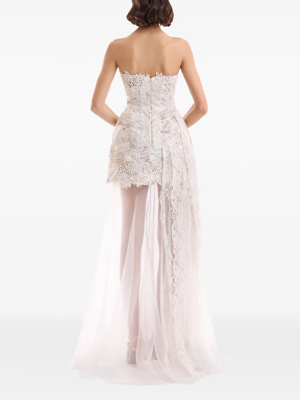 Gemy Maalouf Organza plooirok Wit