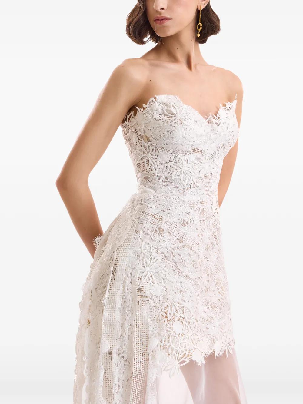 Gemy Maalouf Organza plooirok Wit