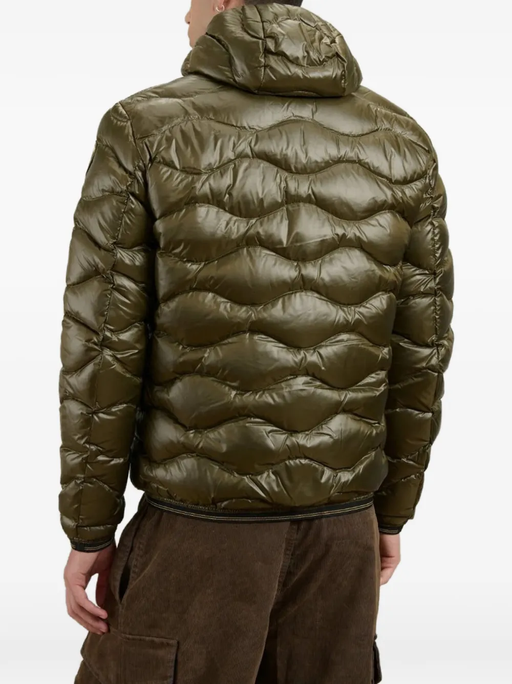 Blauer Golvend gewatteerd jack met capuchon Groen