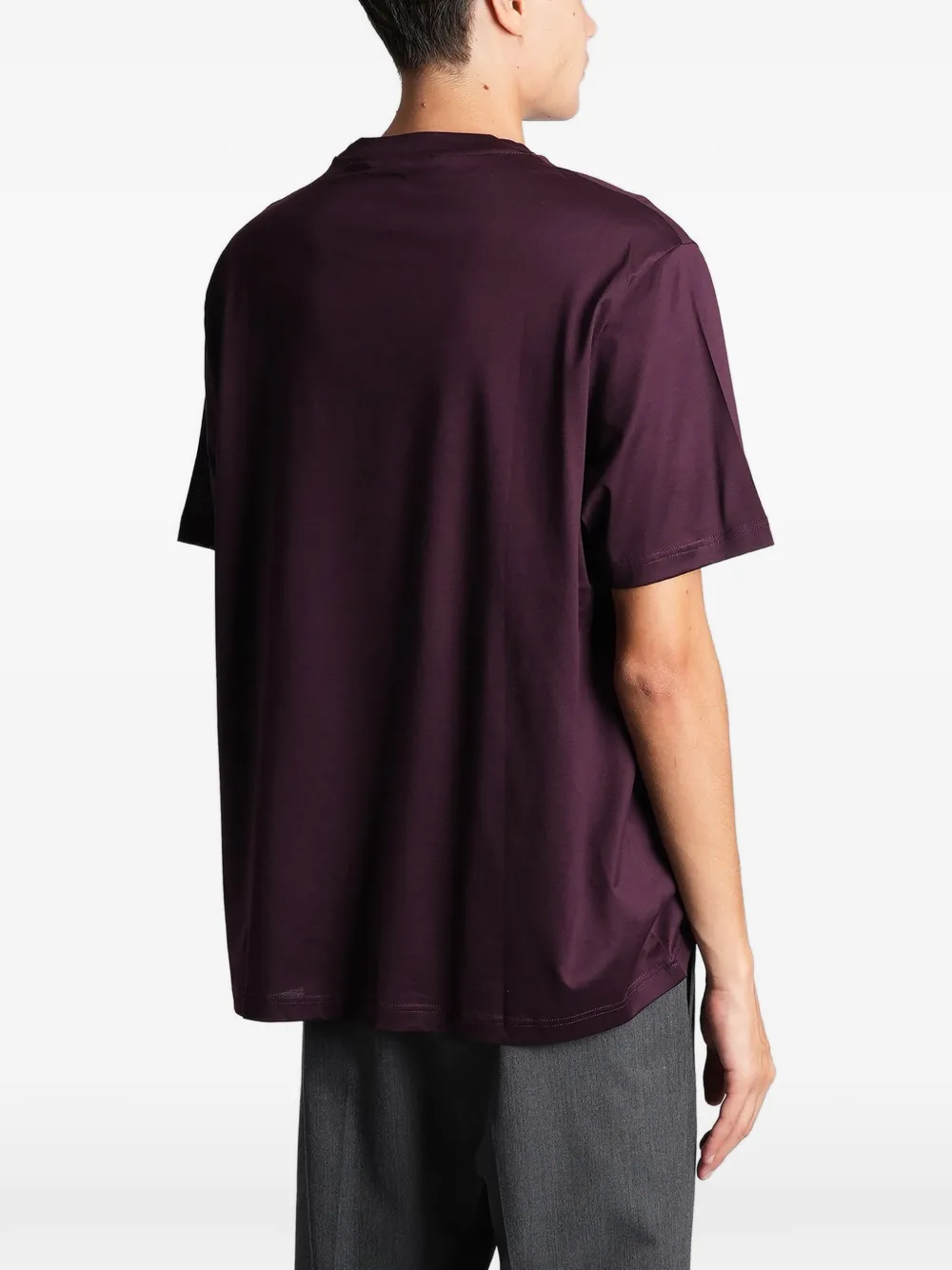 Low Brand B240 T-shirt met geborduurd logo Paars