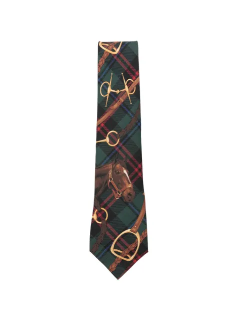 Polo Ralph Lauren tartan equestrian-print tie