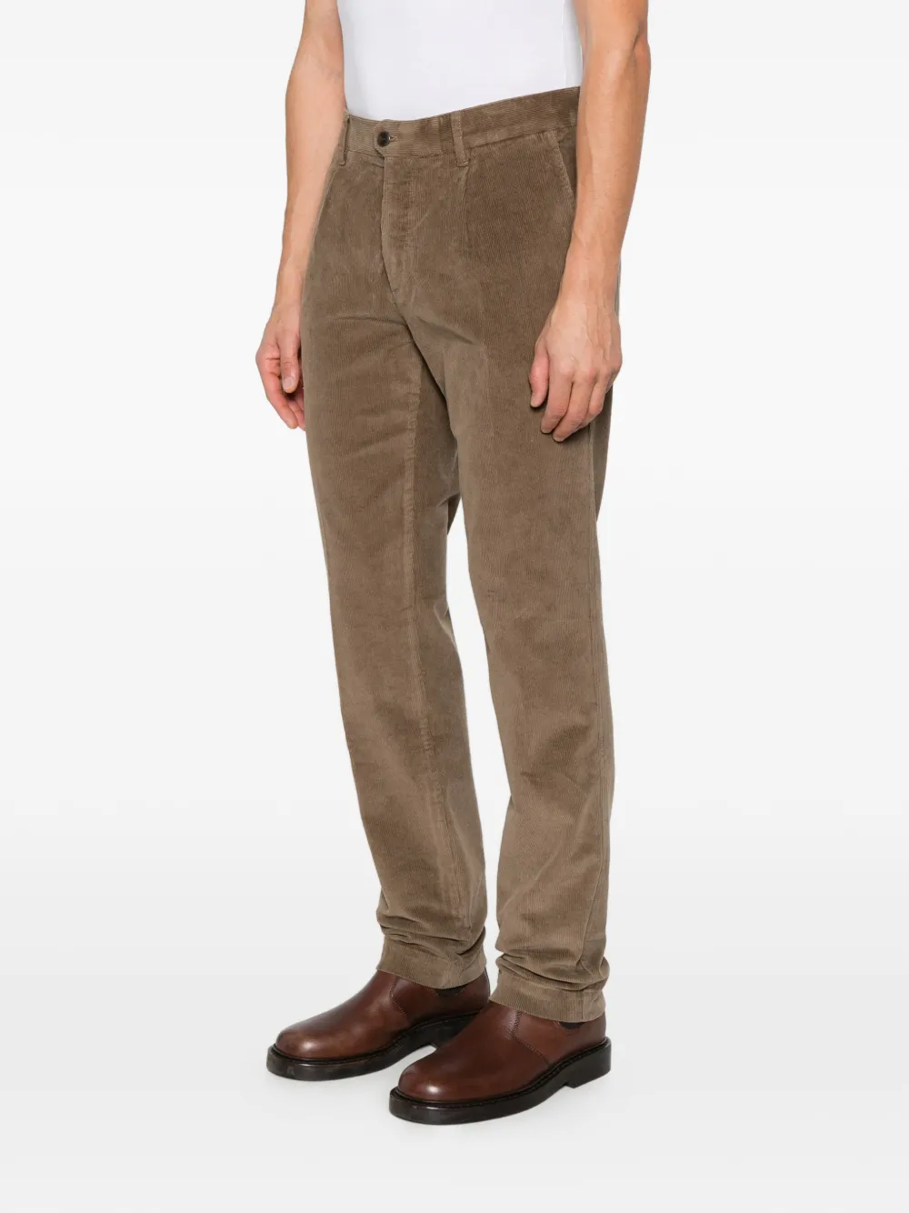 Incotex pleated corduroy trousers Bruin