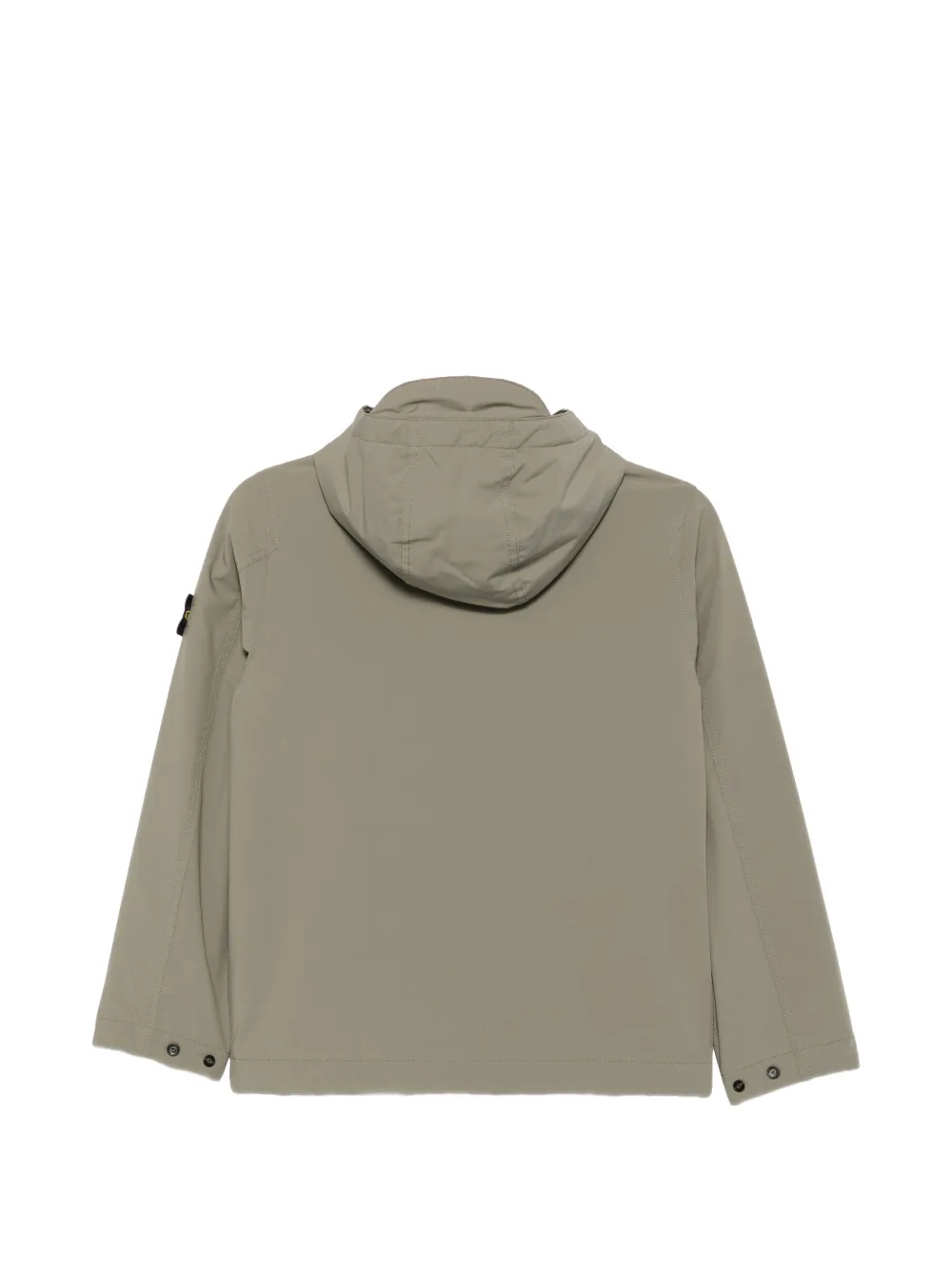 Stone Island Junior logo-patch hooded jacket Groen